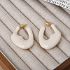 Nuggets Brass Enamel Half Hoop Stud Earrings for Women EJEW-G391-20A-G-1