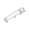 Star Brass Brooch Findings KK-Z132-01P-02-2