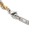 Two Tone 304 Stainless Steel Oval Link Chain Bracelet BJEW-B078-12GP-3