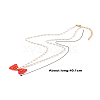 Bowknot Transparent Acrylic Pendant Necklaces X1-NJEW-TA00002-4