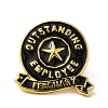 Golden Tone Alloy Outstanding Employee of The Month Enamel Pins JEWB-K021-07G-02-1