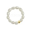 Natural Freshwater Pearl Beaded Stretch Rings WG03D15-01-3