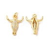 Rack Plating Brass Micro Pave Cubic Zirconia Pendants KK-B068-14G-1