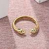 Brass Micro Pave Cubic Zirconia Cuff Rings for Women RJEW-Z084-01G-01-2