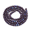 Electroplate Opaque Solid Color Glass Beads Strands EGLA-A044-P3mm-L11-3