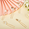 Alloy with Plastic Beads Hair Sticks for Women Girls OHAR-WH20010-08G-6