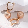 Brass Shimmer Hoop Earrings EJEW-K300-29G-2