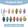 60Pcs 12 Colors Handmade Porcelain Beads PORC-HS0001-07-2
