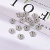 5-Petal Brass Micro Pave Clear Cubic Zirconia Bead Caps X-ZIRC-P001-31P-6