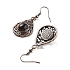 Natural Tiger Eye Teardrop Dangle Earrings EJEW-B055-02R-18-2