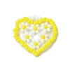 Glass Seed Beaded Heart with Flower Pendants PALLOY-MZ00529-02-1