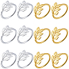 16Pcs 2 Colors Leaf Alloy Napkin Rings AJEW-GF0013-15-1