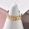 Arrow 304 Stainless Steel Open Cuff Ring for Women RJEW-M049-01G-06-4