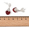 Alloy with Handmade Lampwork Stud Dangle Earrings LA-CBA71FC-01P-D-3