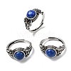 Natural Lapis Lazuli Finger Rings RJEW-A084-05AS-09-4