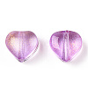 Transparent Spray Painted Glass Beads GLAA-R211-02-B06-3