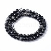 Natural Black Tourmaline Beads Strands G-F666-05A-6mm-2