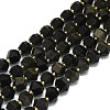 Natural Golden Sheen Obsidian Beads Strands G-I376-A51-01-1