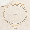 Stainless Steel Crystal Rhinestone Bar Pendant Necklaces for Women Daily Wear UA6063-3