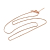 1mm Rack Plating Brass Box Chain Adjustable Slider Necklaces for Women Men MAK-L044-56RG-1