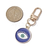 3Pcs Flat Round & Evil Eye Alloy Enamel Pendant Decorations HJEW-JM02408-5