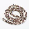 Electroplate Transparent Glass Beads Strands EGLA-A034-T4mm-R06-2