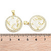 Brass Micro Pave Clear Cubic Zirconia Pendants KK-L213-010G-01-3