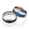 201 Stainless Steel Wide Band Finger Rings RJEW-T005-11-07-3