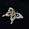 Alloy and Glass Rhinestone Butterfly PW-WG1B29C-01-2