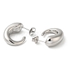 304 Stainless Steel Horn Stud Earrings EJEW-Z026-07P-2