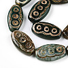 Oval with 3-Eye Pattern Tibetan Style dZi Beads Strands G-NH0001-14C-3