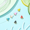 6Pcs 6 Colors Rack Plating Brass Beads KK-CJ0002-60-6
