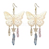 Natural Quartz Crystal Nuggets Dangle Earrings EJEW-TA00569-1