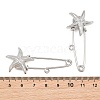 Starfish 304 Stainless Steel Safety Pins Brooch Findings SA-CBA098D-16C-P01-3