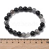 Natural Rutilated Quartz Round Beads Stretch Bracelets for Women BJEW-Z158-03H-03-5