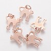 201 Stainless Steel Kitten Pendants STAS-S105-T465R-1