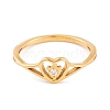 Heart 304 Stainless Steel Finger Ring for Women RJEW-C086-15-G-2