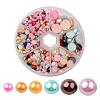 1Box ABS Plastic Imitation Pearl Dome Cabochons SACR-JP0001-M-1