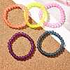 Stretchy Frosted Glass Beads Kids Bracelets for Children's Day BJEW-JB01768-1