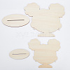 2 Sizes Pigtaill Girl Wooden Head Child Silhouette Stands ODIS-WH0030-15A-3