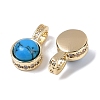 Brass with Cubic Zirconia and Synthetic Turquoise Pendants KK-Q030-17G-2