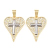 Brass Micro Pave Clear Cubic Zirconia Pendants KK-L275-71C-G-1