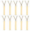 CHGCRAFT 10Pcs Brass Coated Iron Pendant Necklace NJEW-CA0001-17G-1