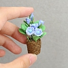 Resin Rose Potted Plant Miniature Ornaments PW-WG722C9-01-5