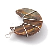 Natural Mixed Stone Copper Wire Wrapped Pendants PALLOY-JF02686-5