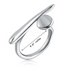 Rhodium Plated 925 Sterling Silver Nail Wrap Open Cuff Ring for Women JR912A-3