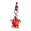 Rack Plating Alloy Rhinestone European Dangle Charms FIND-H005-45P-07-1