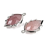 Natural Strawberry Quartz Faceted Leaf Pendants G-I375-04P-13-2