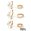 3 Pairs Circle Brass Clear Cubic Zirconia Hoop Earrings Set of Three FV3225-2