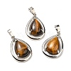 Natural Tiger Eye Pendants G-B033-04P-14-1